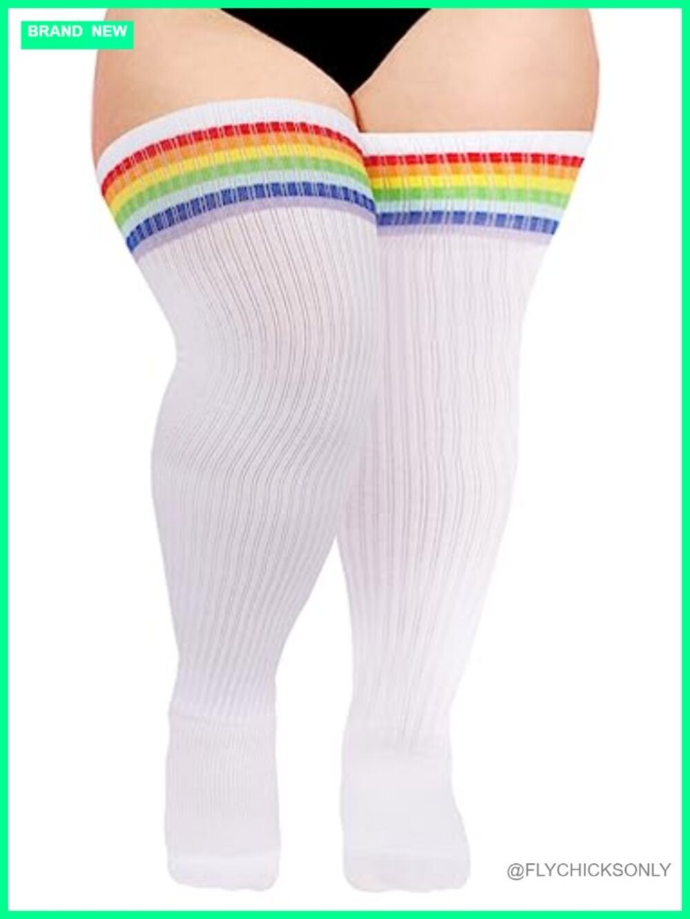Cotton Knit Thigh High Socks for Plus Size Thick Thighs - Over the Knee Leg